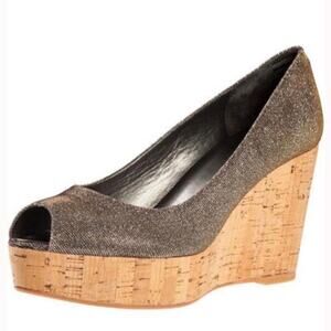 Stuart Weitzman Anna wedge heels iridescent metallic shimmer sz 8